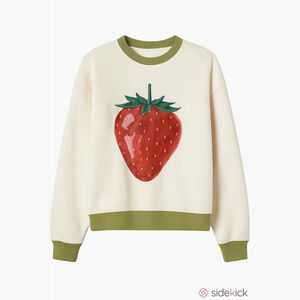 Size S/M Bailey Rose Strawberry Fleece Top